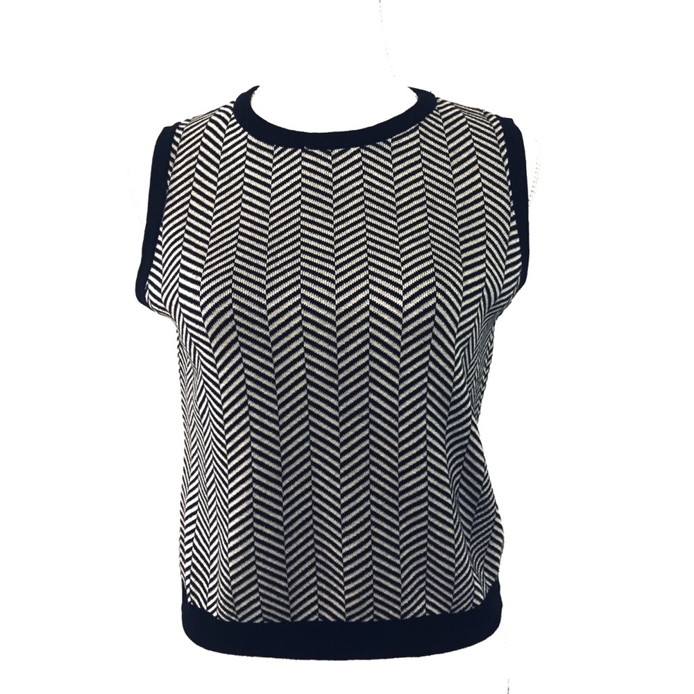 Sandra Sleeveless Top Black/White M Petite
